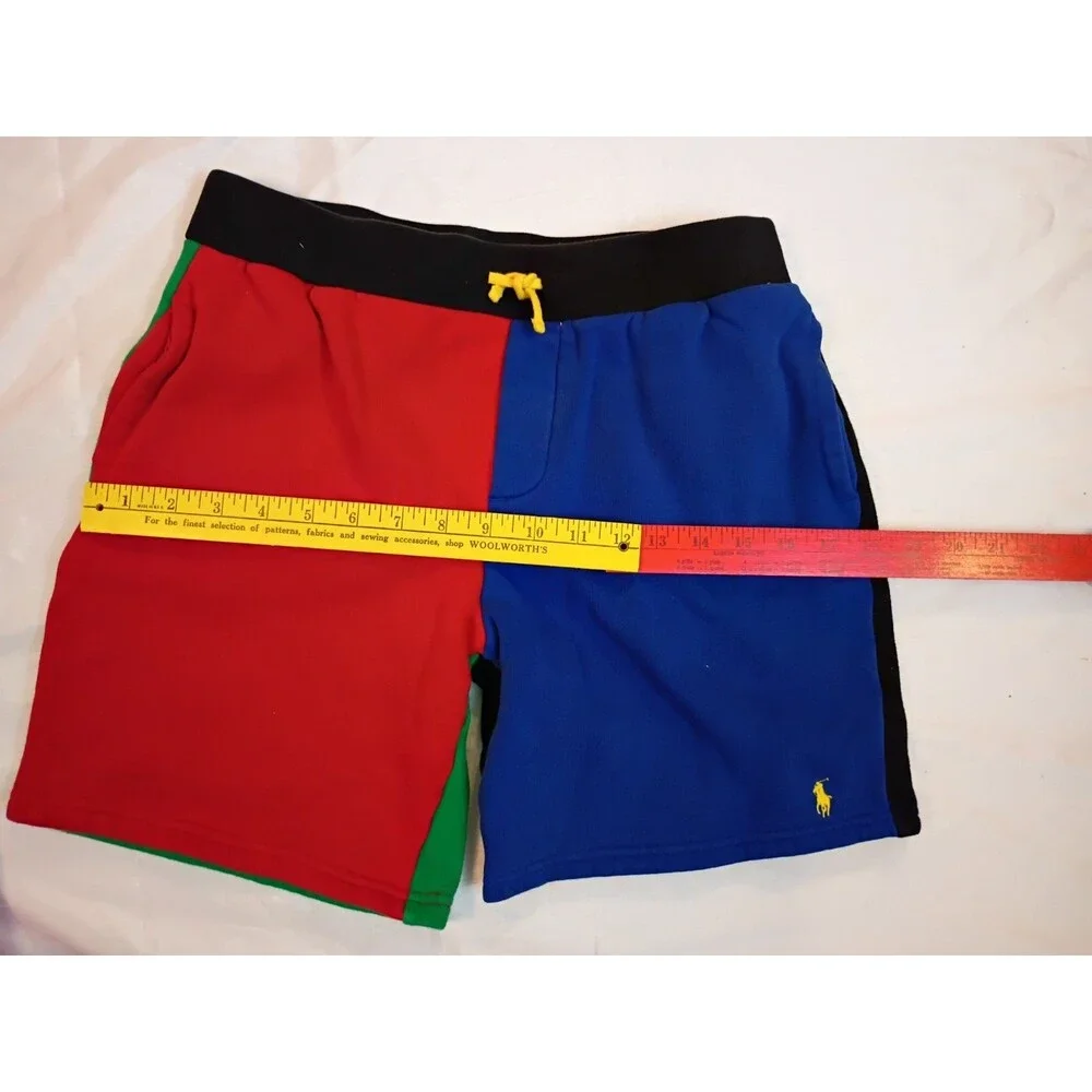 Boys Size 14/16 Polo Ralph Lauren Color-Block Fleece Vibrant drawstring Shorts